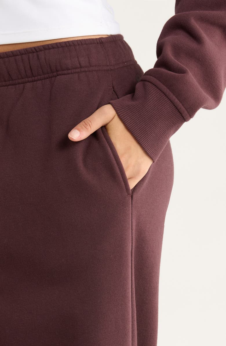 Zella Ultracozy Fleece Straight Leg Sweatpants, Alternate, color, Burgundy Fudge