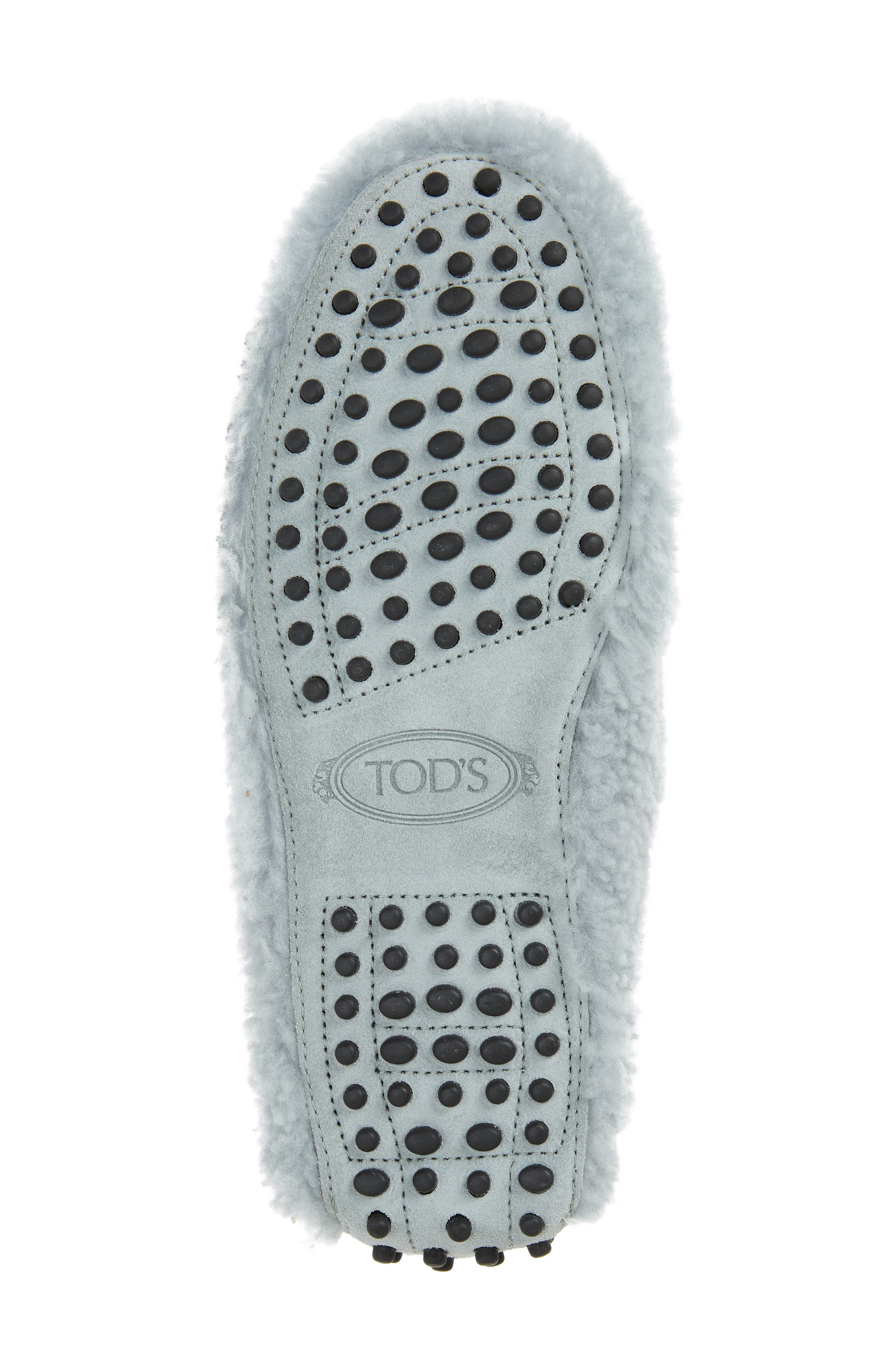 Tod's Kate Chain Detail Genuine Shearling Driving Shoe, Alternate, color, 