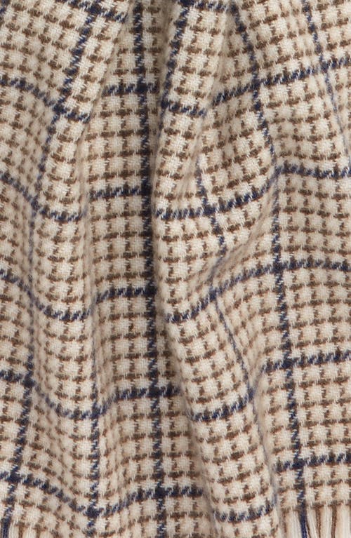 Andrew Stewart Check Cashmere Scarf In Brown