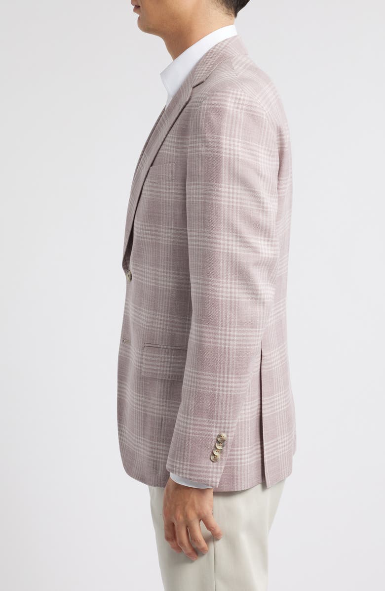Peter Millar Hyperlight Soft Plaid Wool & Silk Blend Sport Coat, Alternate, color, Pink