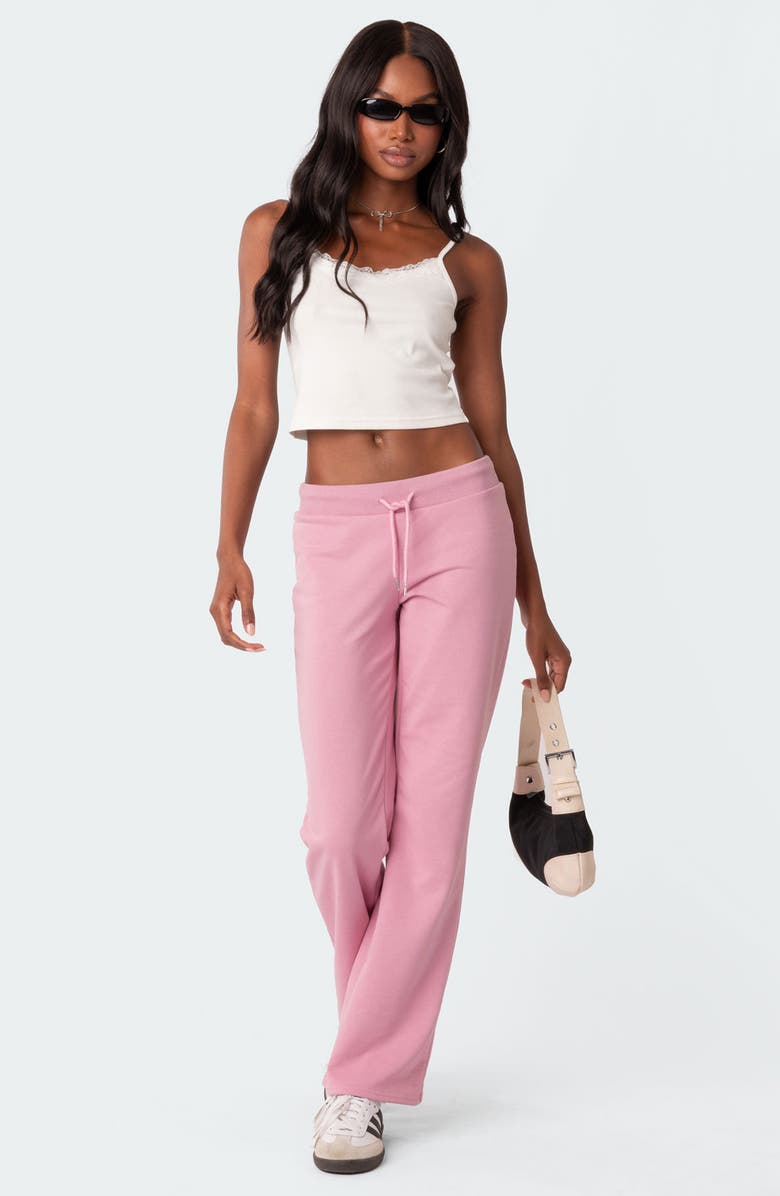 EDIKTED Lace Trim Crop Camisole, Alternate, color, White