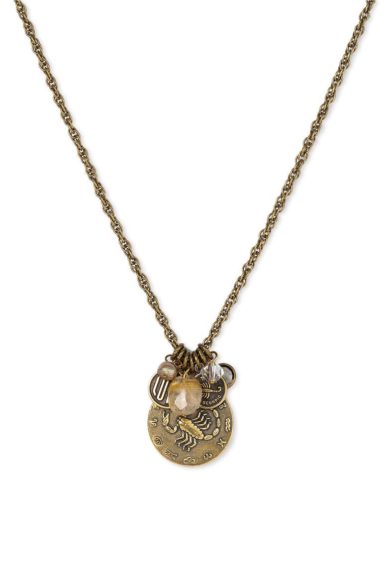 Zodiac Pendant Necklace, Main, color, SCORPIO