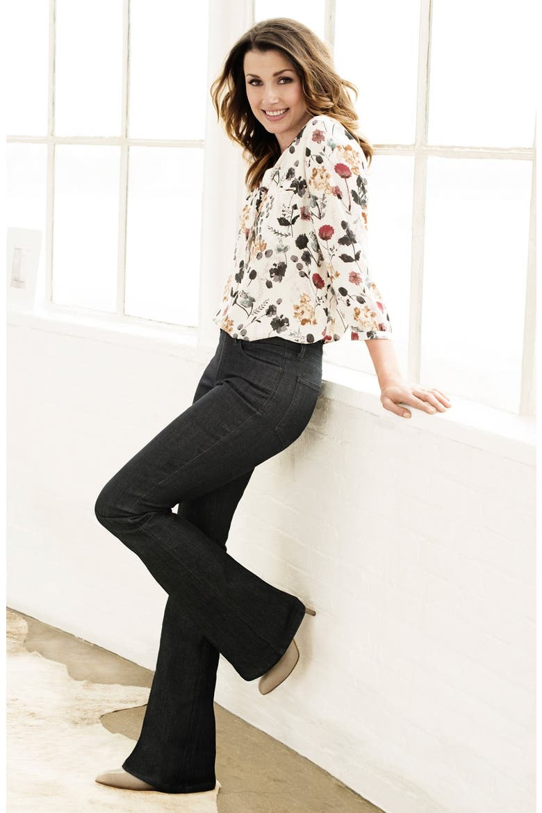 'Billie' Stretch Mini Bootcut Jeans, Alternate, color, DARK ENZYME