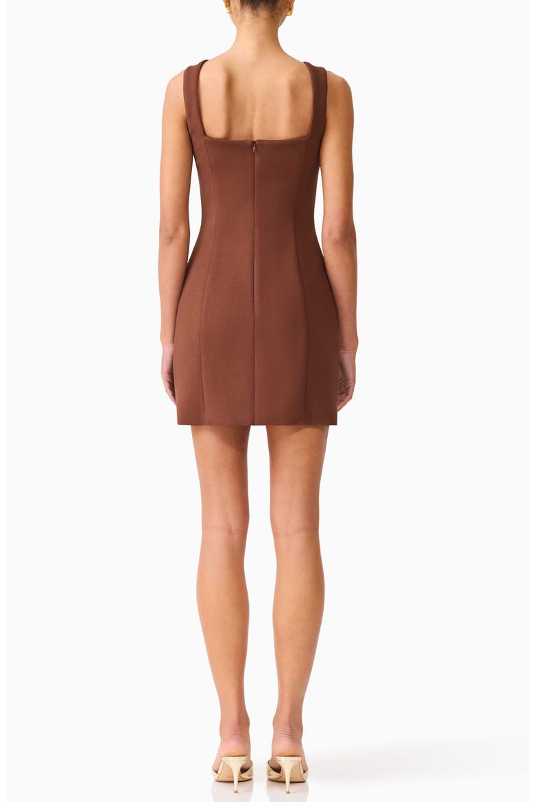 Emma Floral Appliqué Cocktail Minidress, Alternate, color, BROWN
