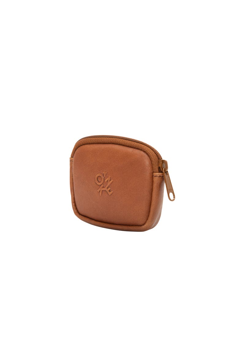 Leather Coin Purse, Extra Small Minimalist Design, Alternate, color, Brown