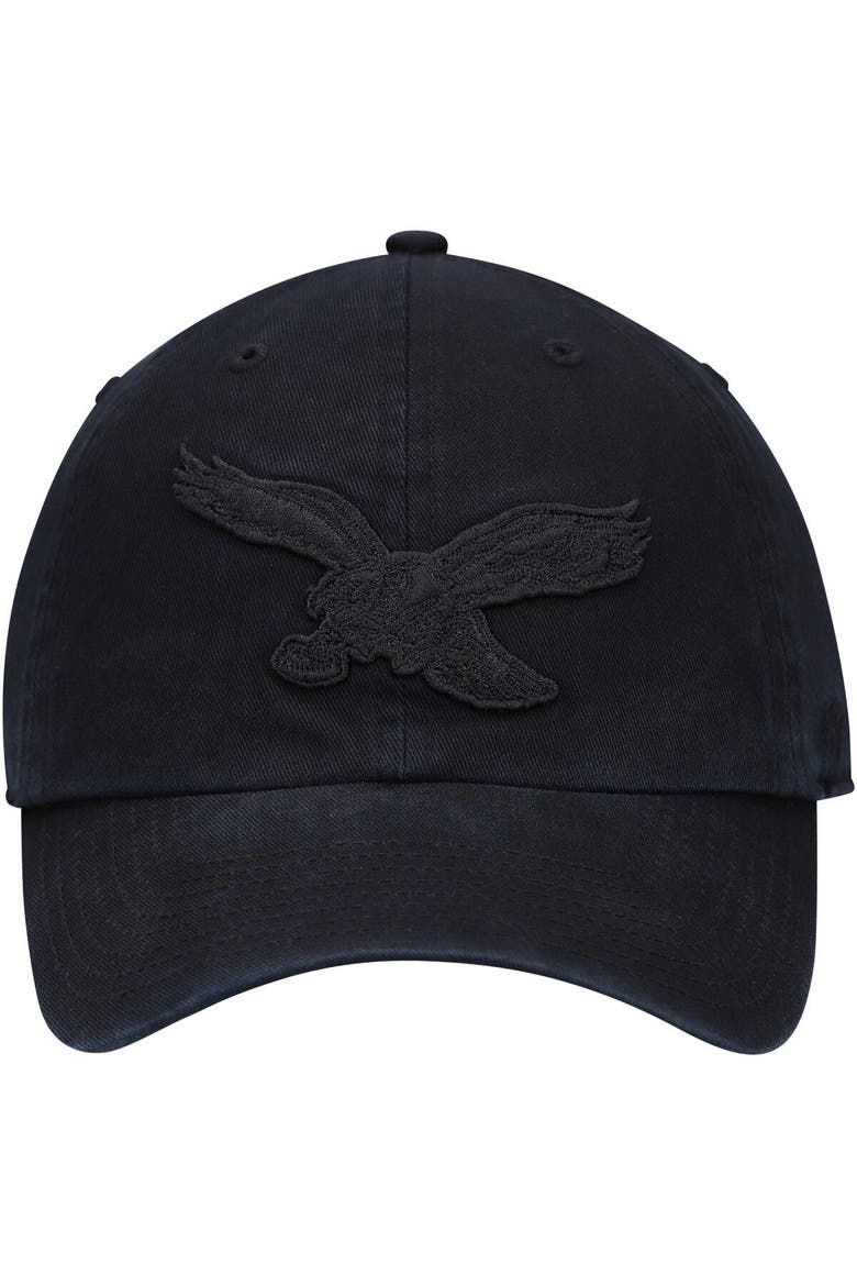 Men's '47 Black Philadelphia Eagles Tonal Team Clean Up Historic Logo Adjustable Hat, Alternate, color, Black