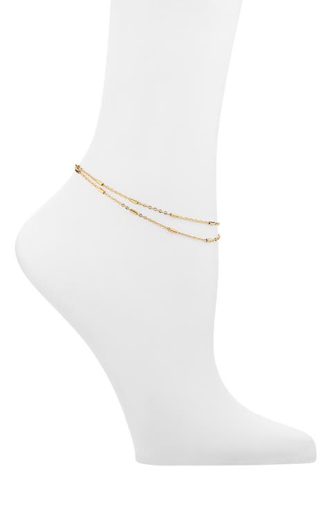 Demi Fine Bar Station Layered Anklet