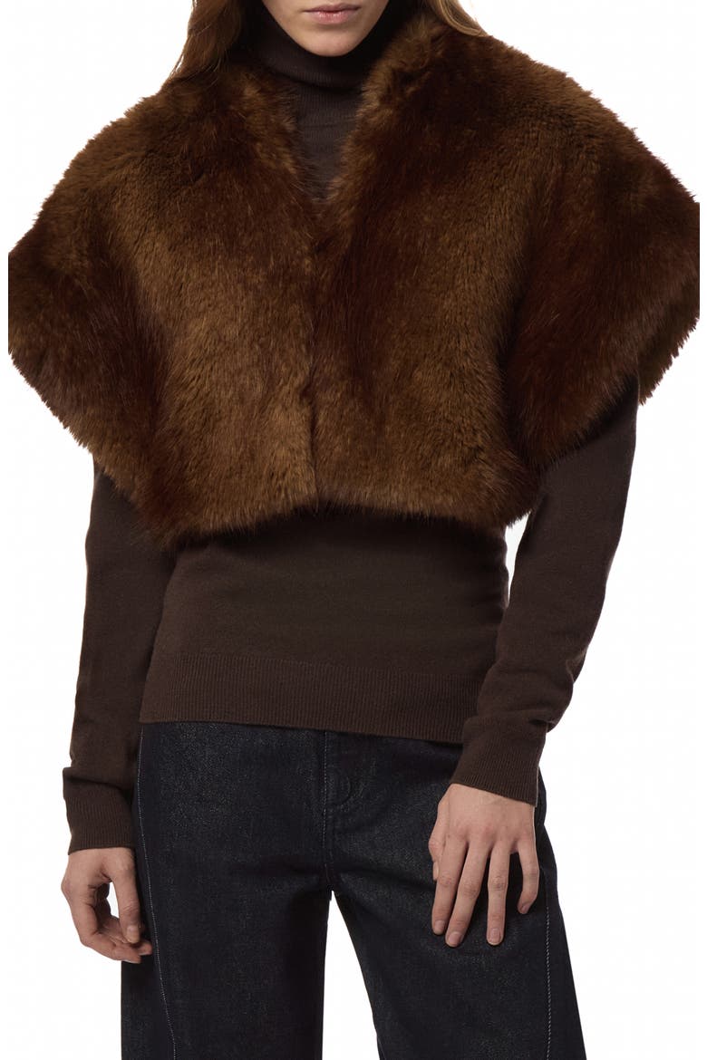 Devin Faux Fur Shrug, Main, color, MINK