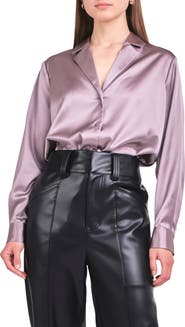 Endless Rose Satin Button-Up Blouse