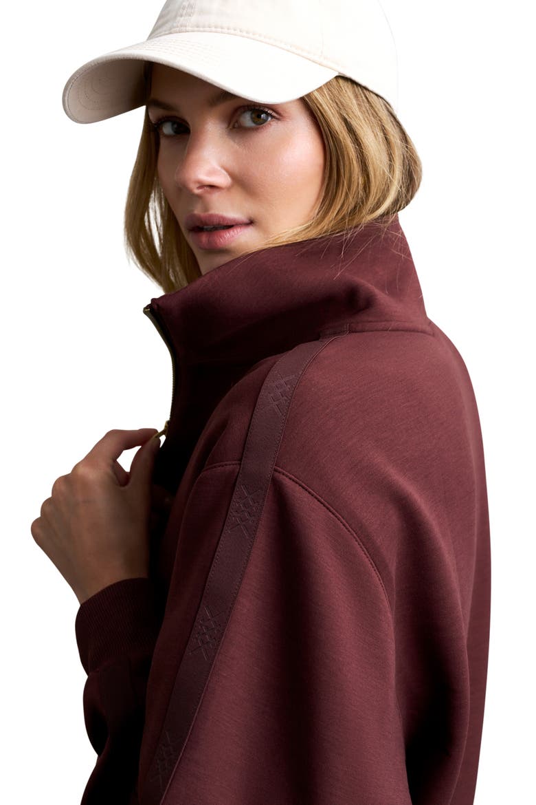 Dreamglow Track Half Zip Performance Pullover, Alternate, color, CHERRY BARK