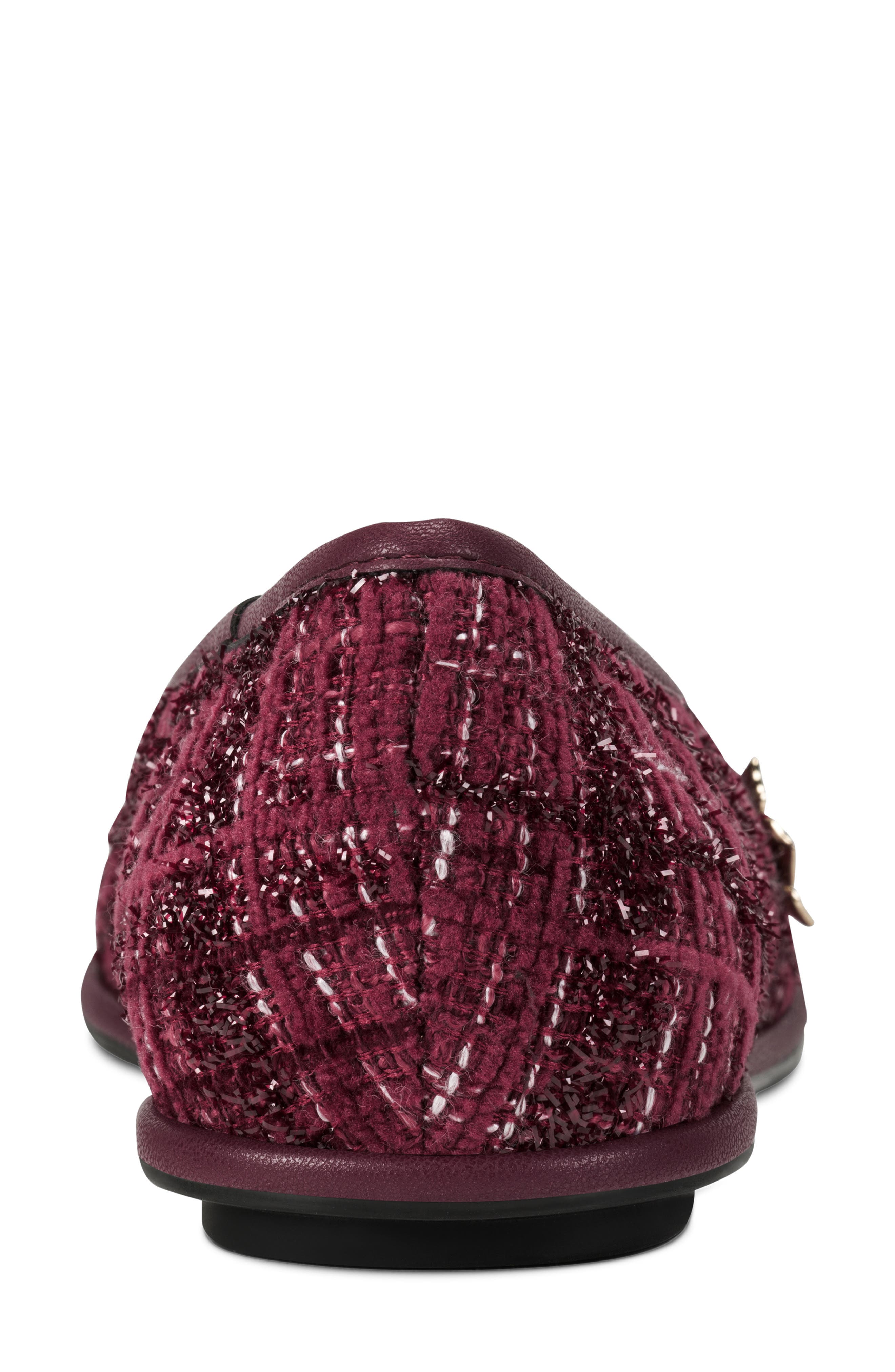 Vadelle Tweed Ballet Flat, Alternate, color, BURGUNDY