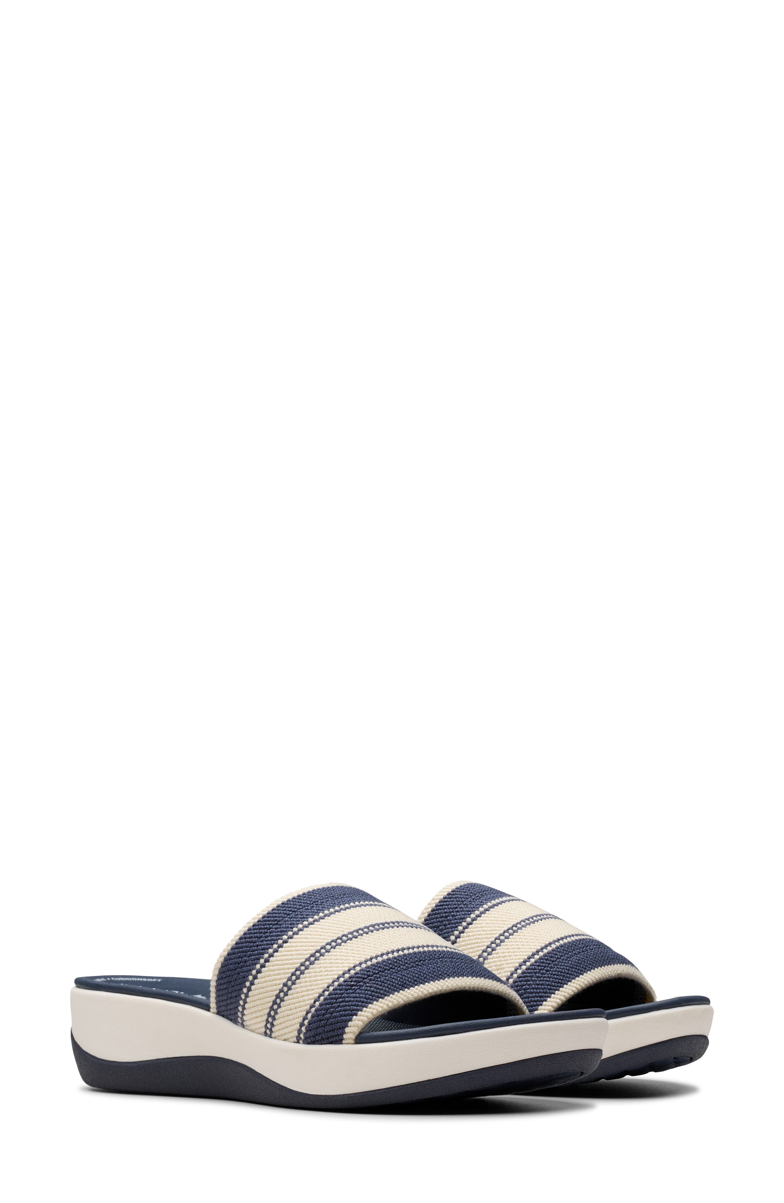 Arla Hollis Wedge Sandal, Alternate, color, NAVY COMBO