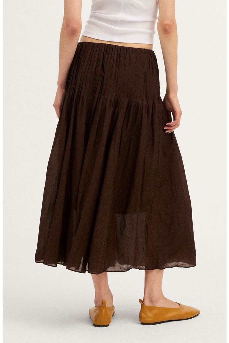Pintuck Midi Skirt, Alternate, color, DARK CHICORY