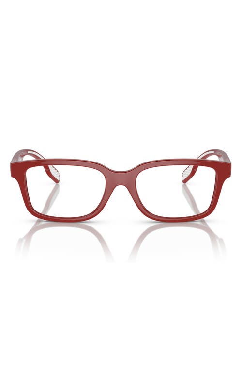 Burberry Kids'  50mm Rectangular Optical Glasses In Red