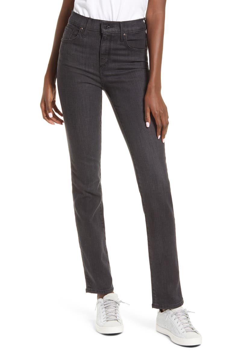 Levi's® 724™ High Waist Straight Leg Jeans, Main, color, BLACK CLOUD