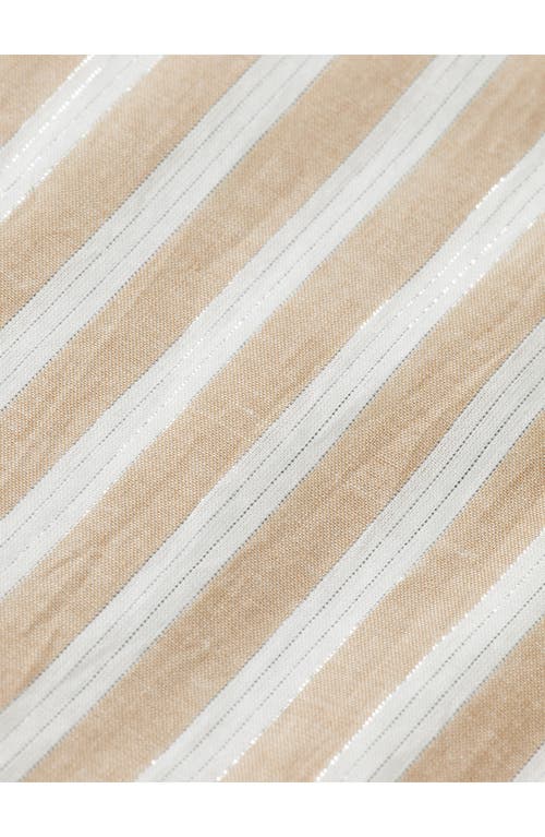 Scotch & Soda Bow Details Sleeveless Top In Desert Sand Stripe With Lurex