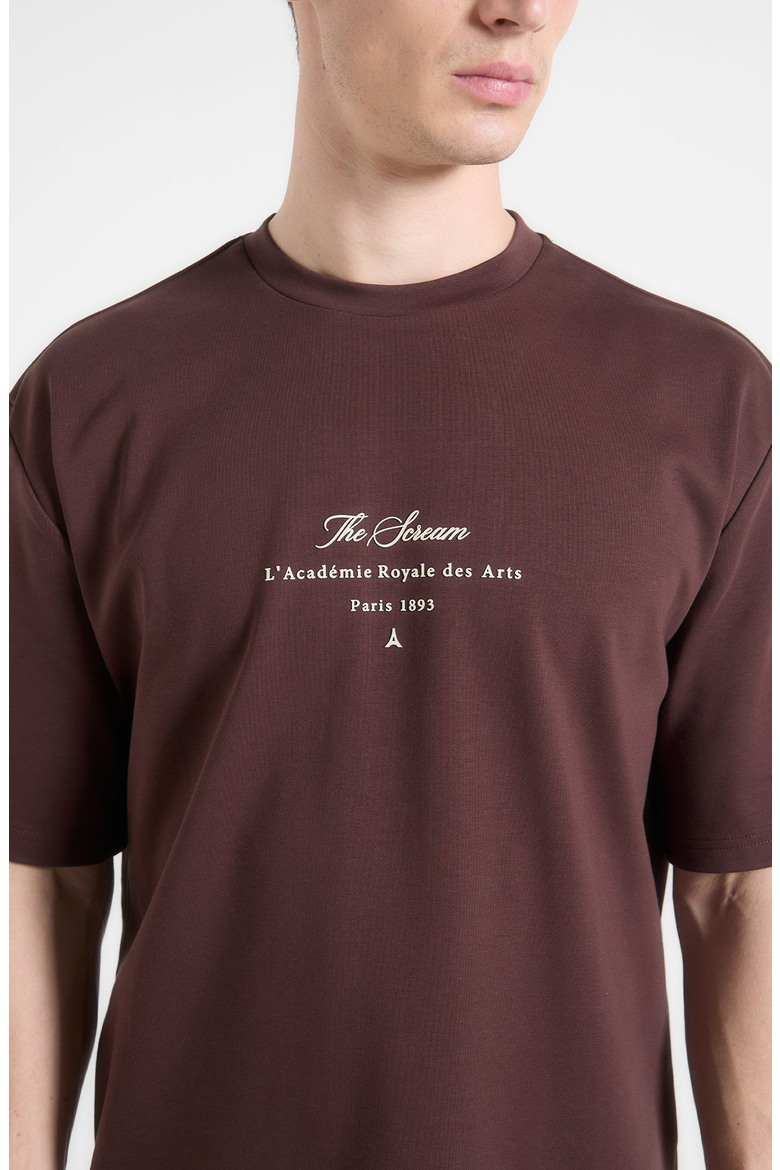 The Scream Cotton T-Shirt, Alternate, color, Brown