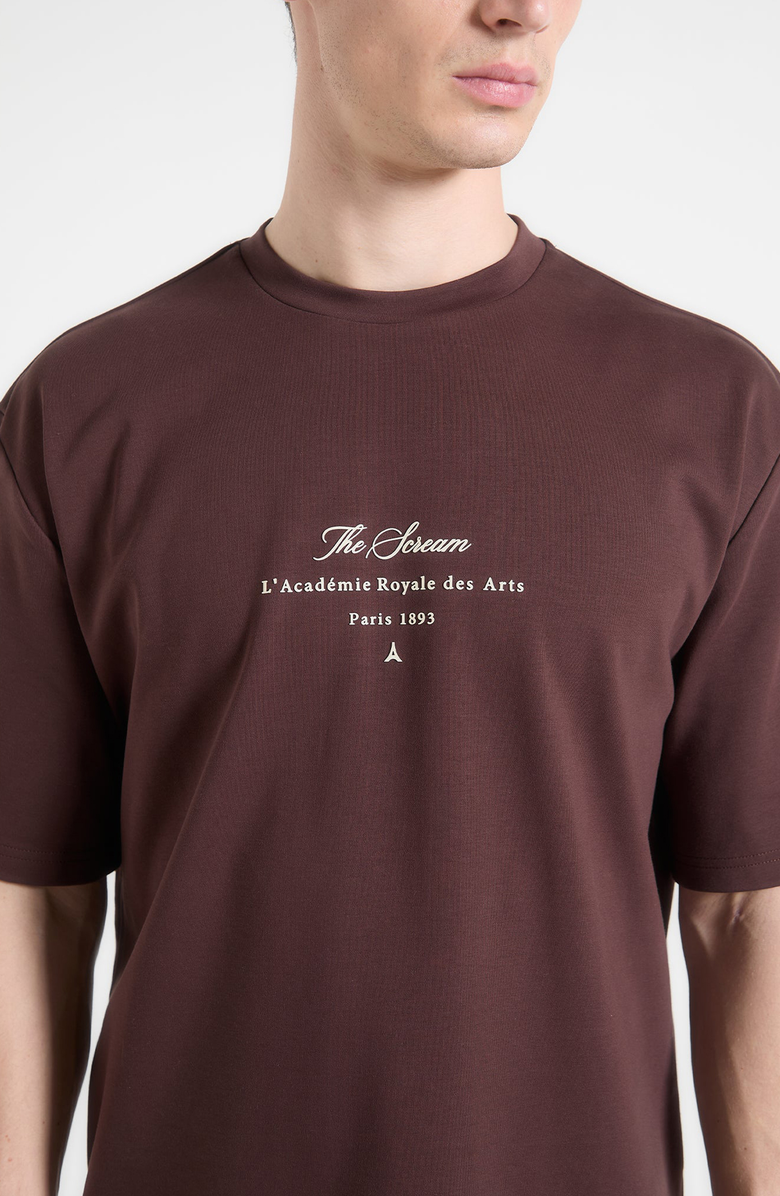 Manière De Voir The Scream Cotton T-Shirt, Alternate, color, Brown