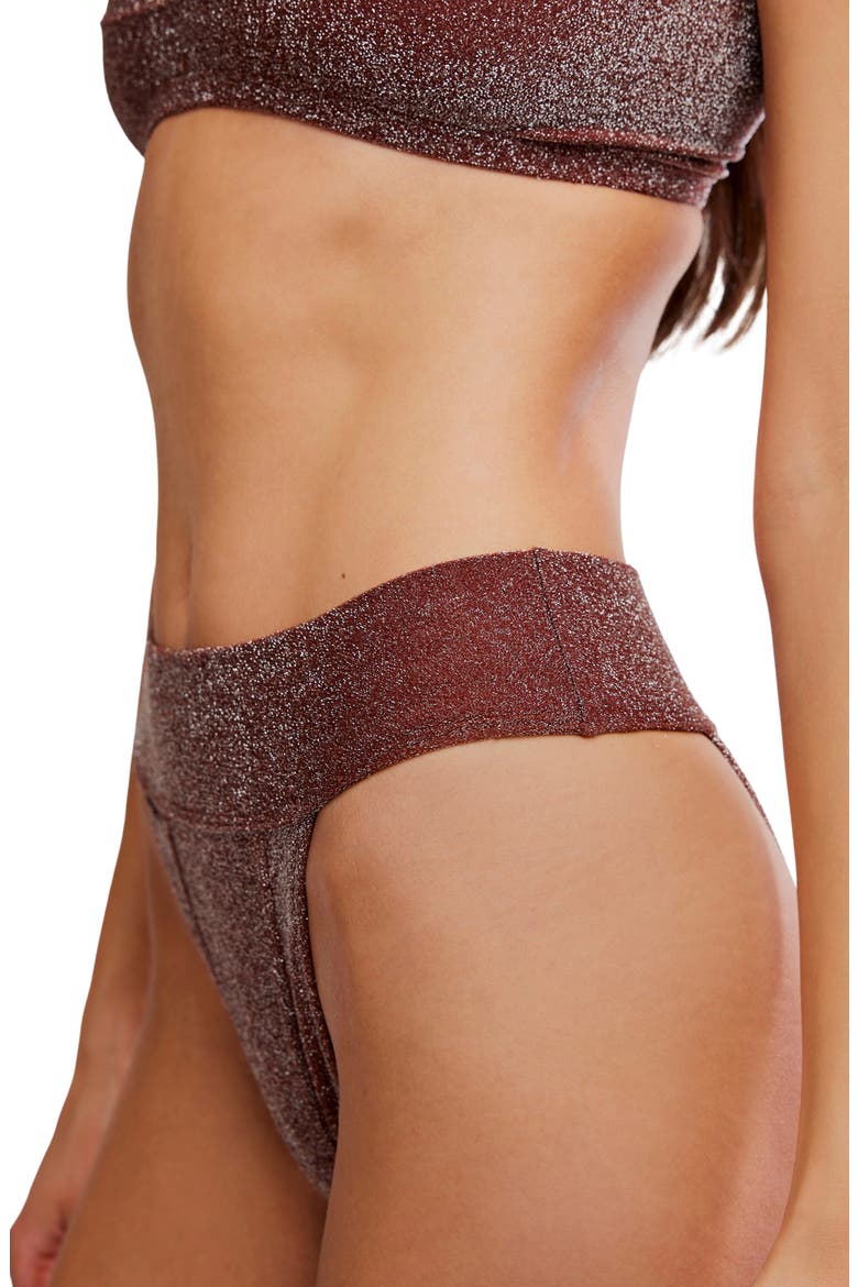 Blair Metallic Bikini Bottoms, Alternate, color, NOISETTE