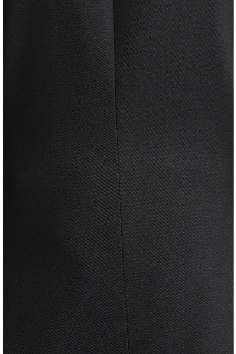 Flower Embroidered Wool Coat, Alternate, color, BLACK