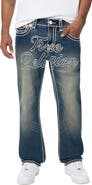 True Religion Ricky Rope Stitch Flap Straight Leg Jeans