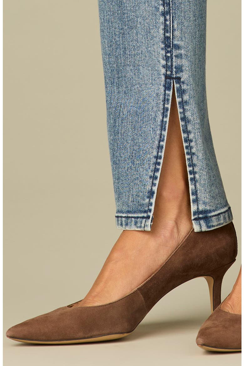 Side Slit High Waist Cigarette Jeans, Alternate, color, BLUE