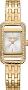 DKNY Signature Shape Crystal Bezel Tank Bracelet Watch, 20mm x 33mm