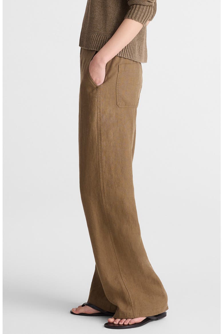 Zoe Relaxed Straight Leg Linen Pants, Alternate, color, SAFARI KHAKI