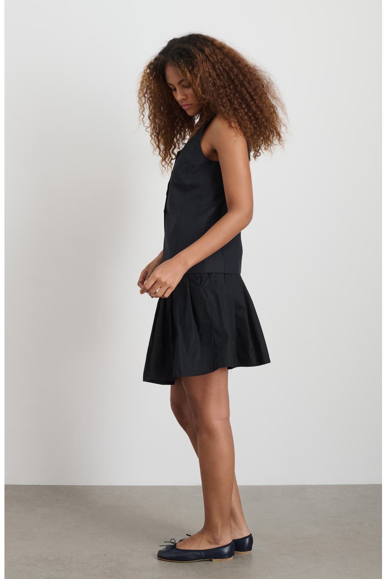 Gabby Linen & Cotton Vest, Alternate, color, BLACK