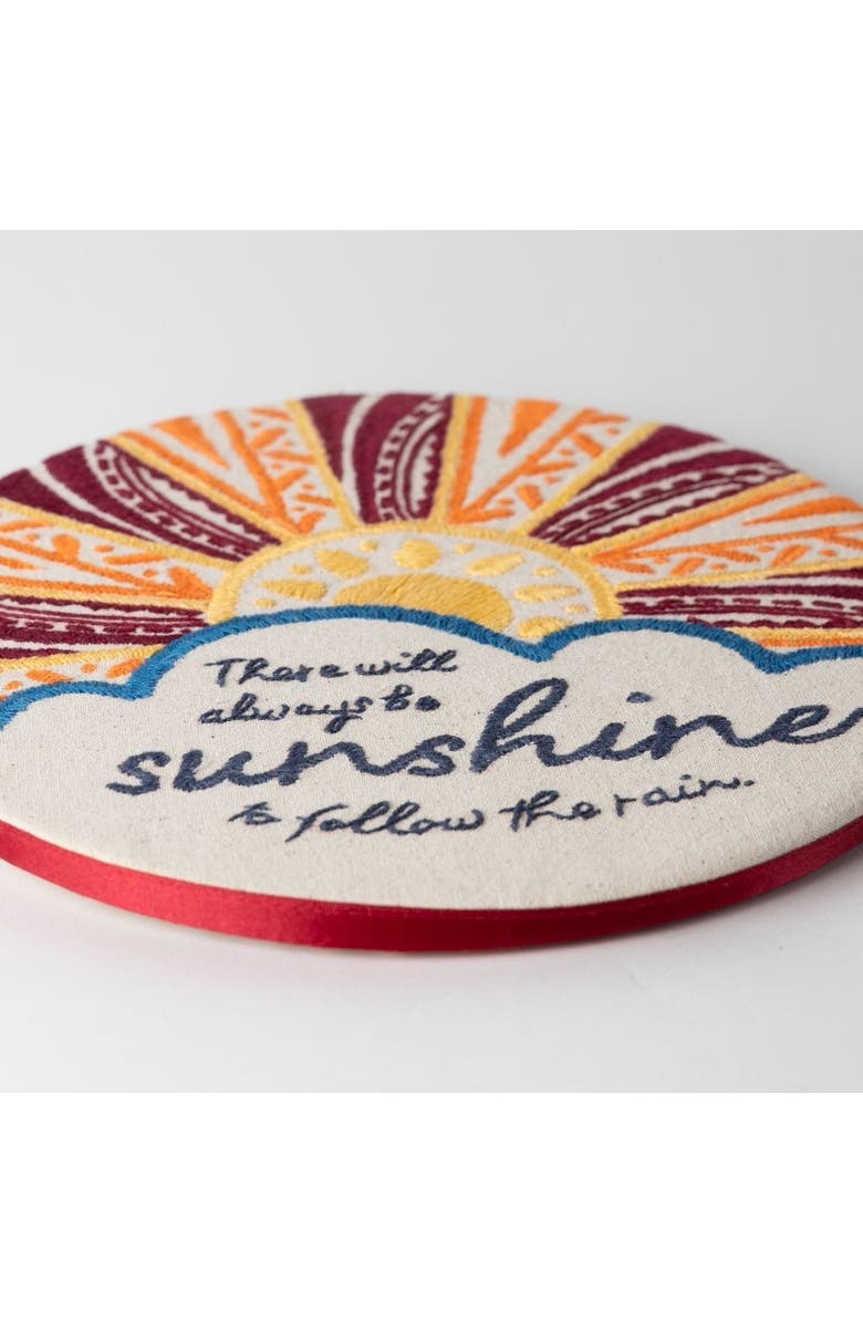 Ten Thousand Villages Prerak Sunshine Hand Embroidered Wall Art, Alternate, color, Multi Color