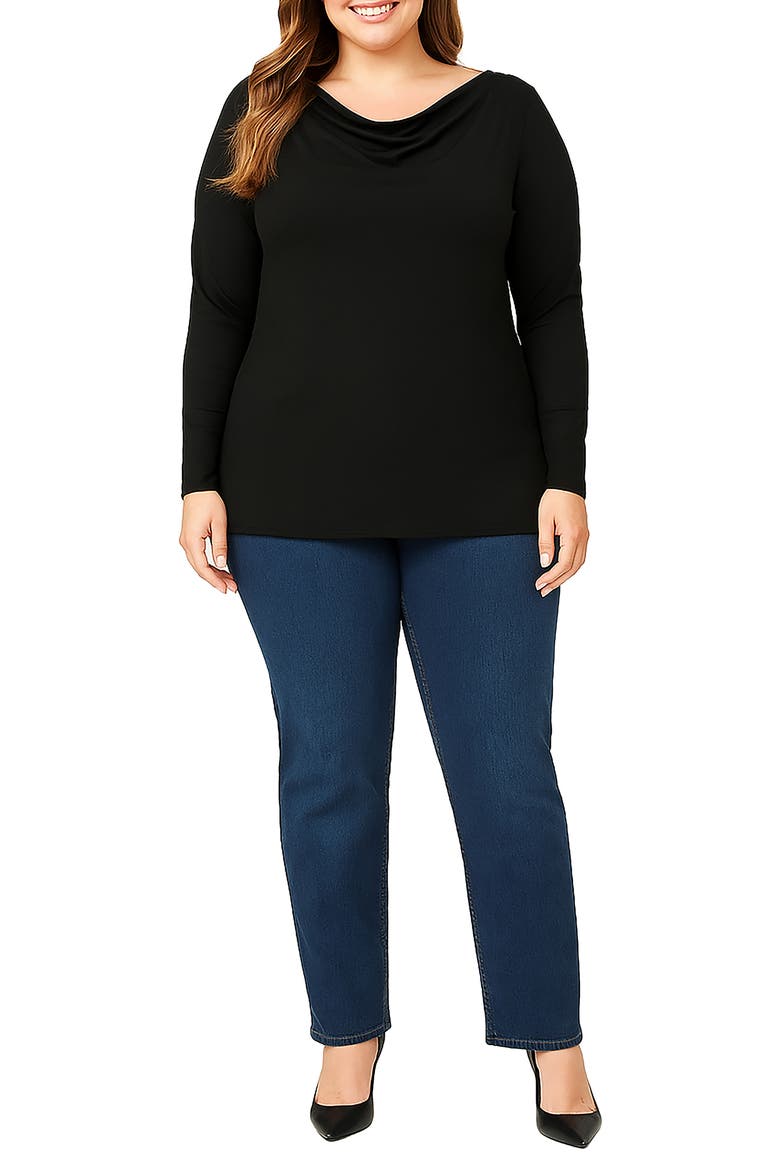 Long Sleeve V-Neck T-Shirt, Alternate, color, BLACK