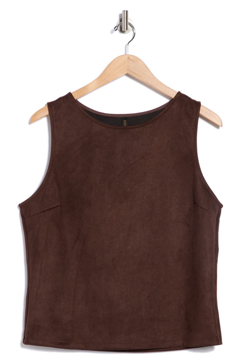 Faux Suede Shell, Alternate, color, CHOCOLATE