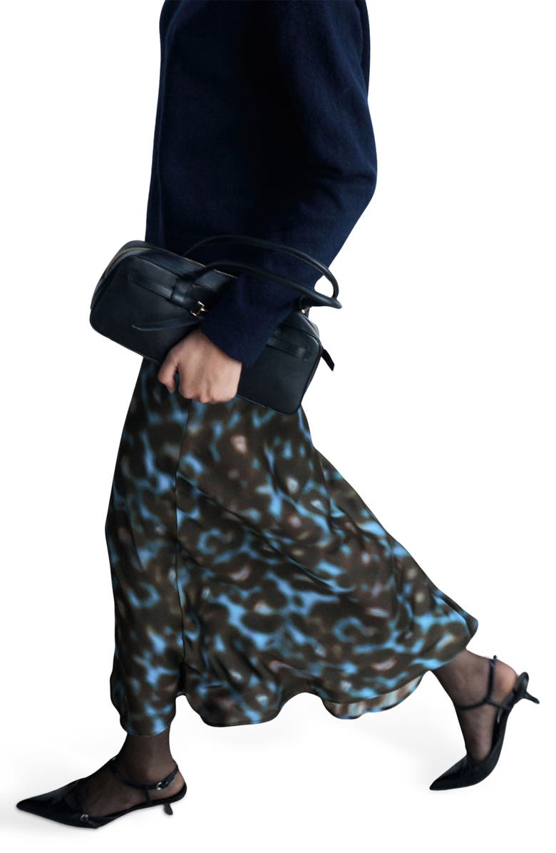 MANGO Print Satin Maxi Skirt, Alternate, color,