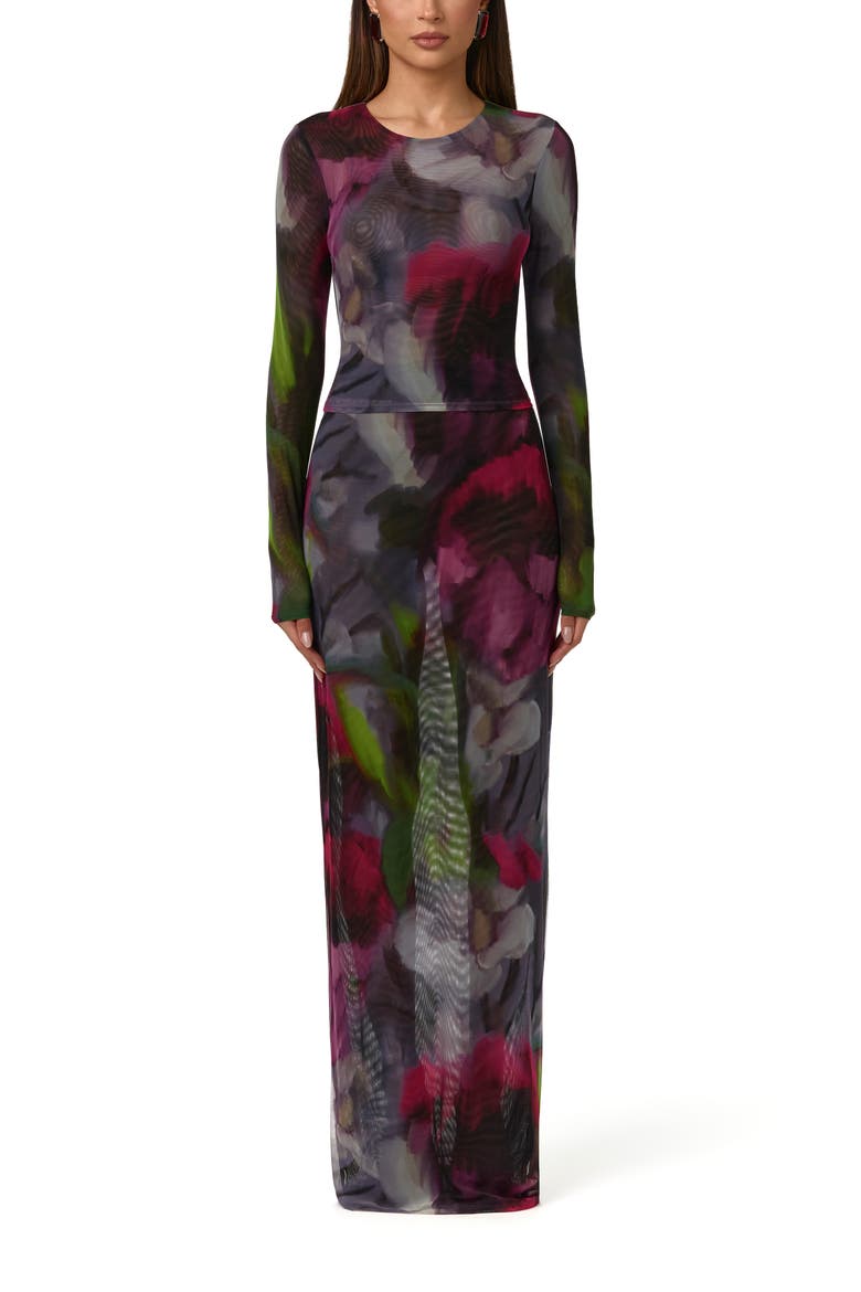 Baroque Bloom Mesh Maxi Skirt, Alternate, color, BAROQUE BLOOM