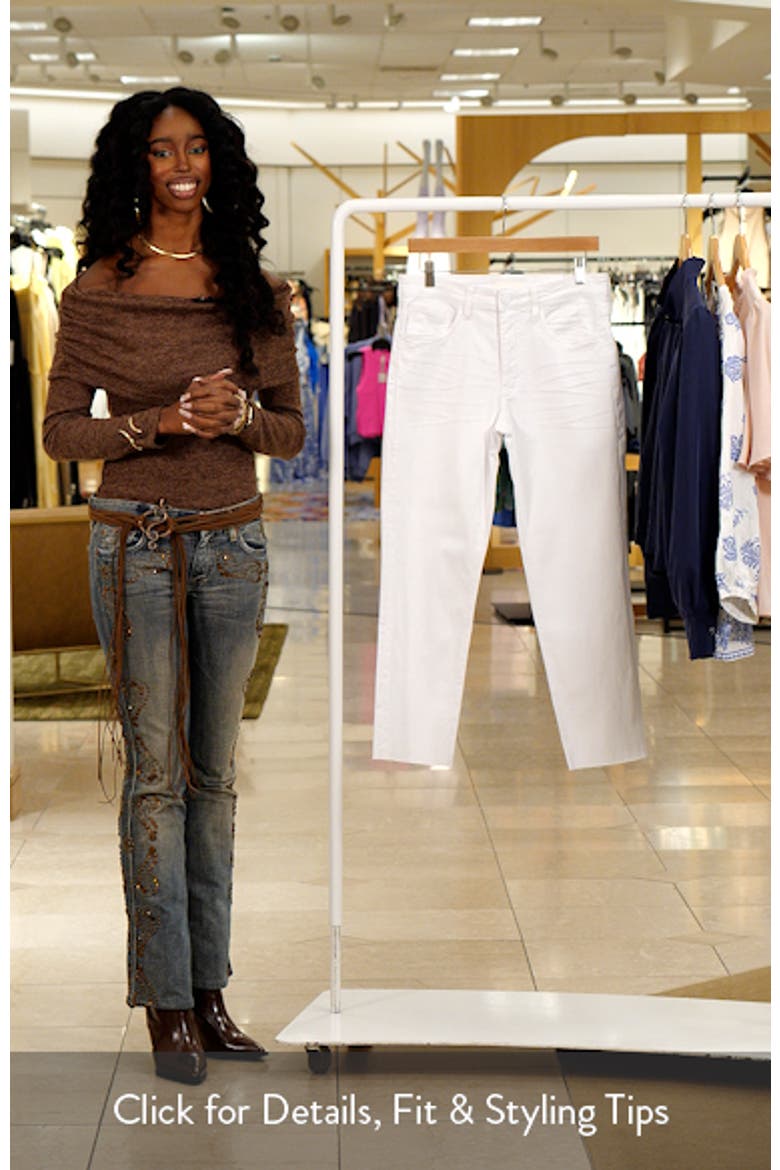 Rachael Fab Ab High Waist Raw Hem Crop Mom Jeans (Women) | Nordstrom