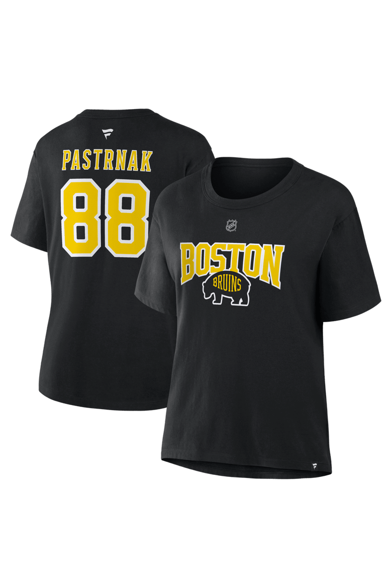 Women's Fanatics David Pastrnak Black Boston Bruins 2026 NHL Stadium Series Authentic Stack Name & Number T-Shirt, Main, color, Black