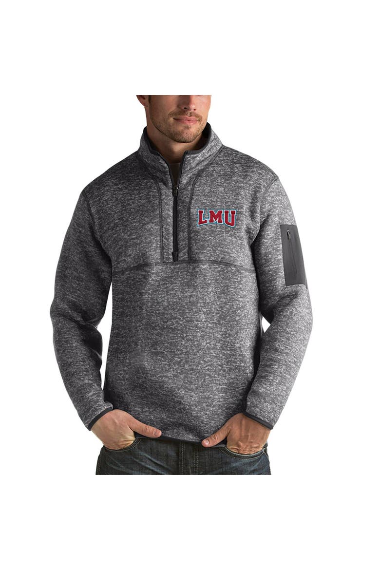Men's Antigua Charcoal Loyola Marymount Lions Fortune Half-Zip Sweatshirt, Alternate, color, Charcoal