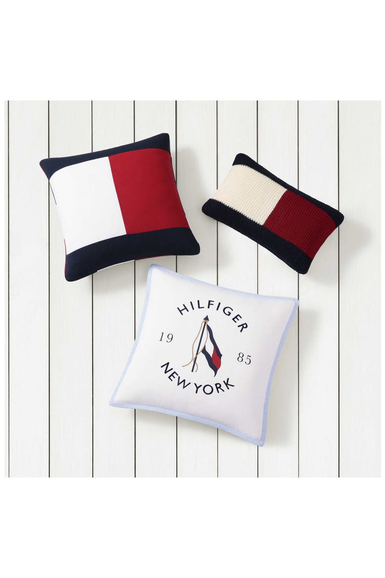 NY Flag Canvas Accent Pillow, Alternate, color, WHITE