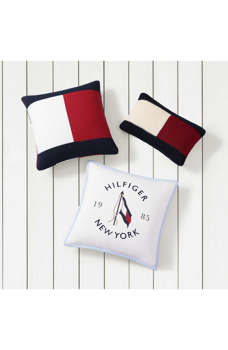 Tommy Hilfiger NY Flag Canvas Accent Pillow, Alternate, color, White