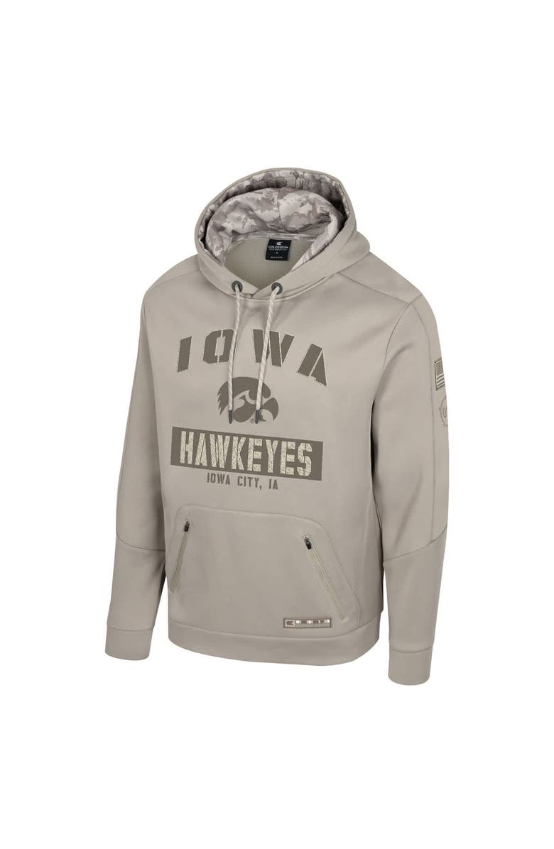 COLOSSEUM Men's Colosseum Oatmeal Iowa Hawkeyes Big & Tall Operation Hat Trick Battalion Hoodie Sweatshirt, Alternate, color, Oatmeal