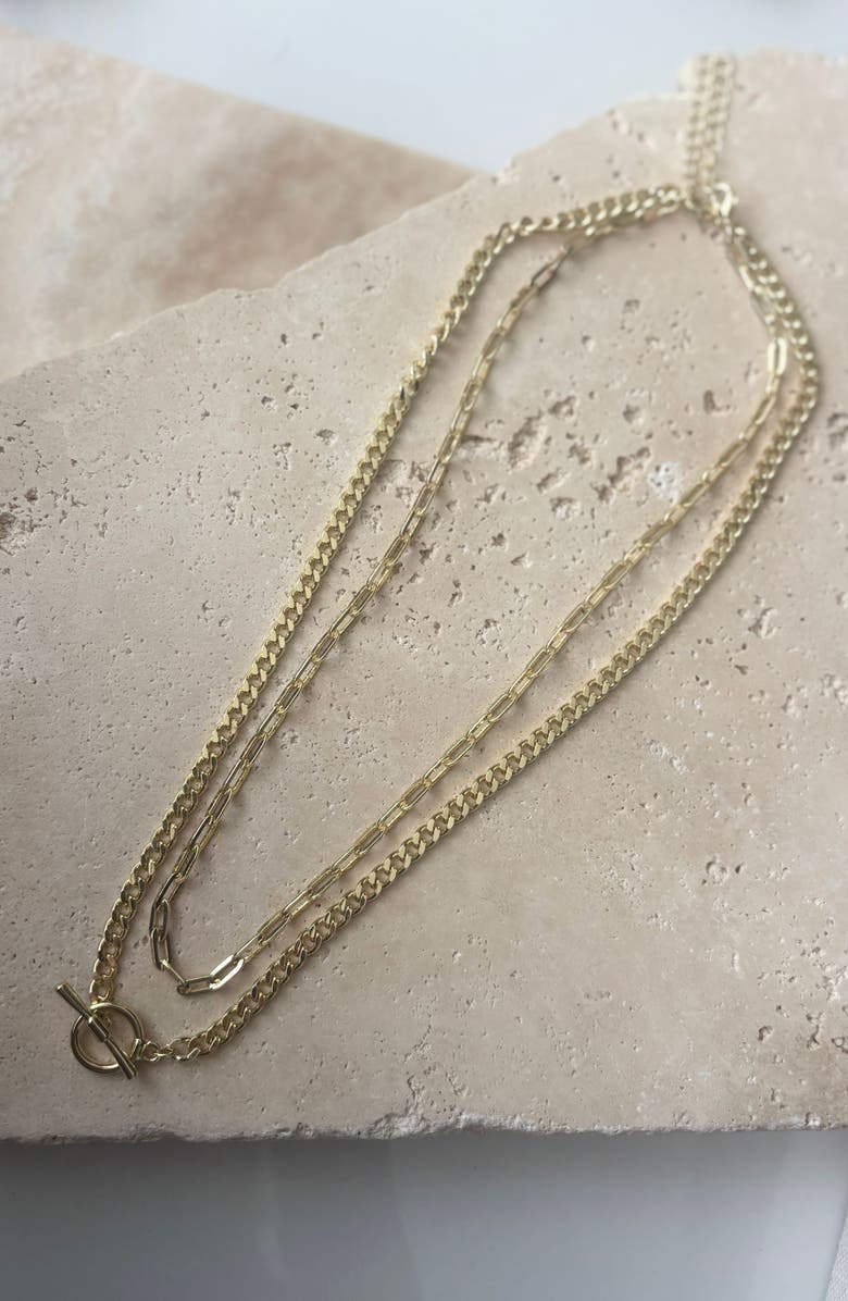 Adornia Set of 2 Assorted Chain Necklaces, Alternate, color, Gold