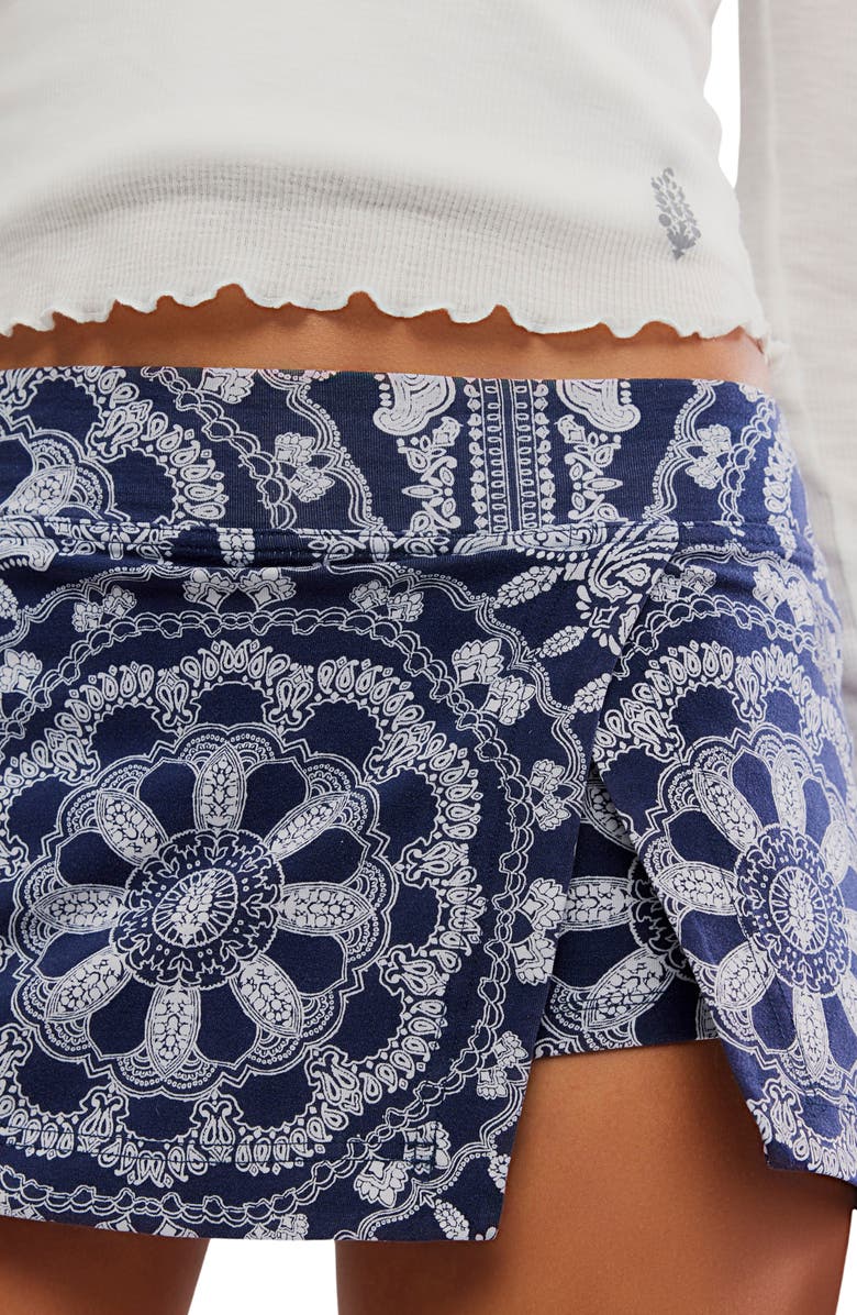 Free People FP Movement Hot Shot Print Skort, Alternate, color, Bandana Navy Combo