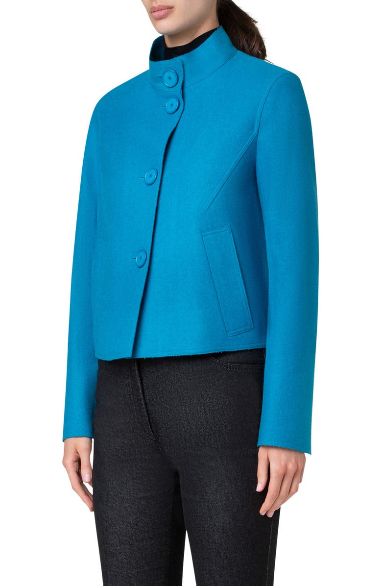 Akris punto Taglio Vivo Wool Blend Boxy Jacket, Alternate, color, 