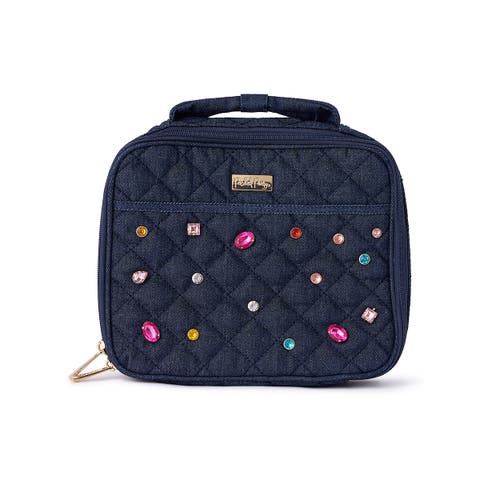 Denim and Multi-color Gemstones Lunchbox by Packed Party | Girl's Lunch Box with Anti-Microbial Lining
