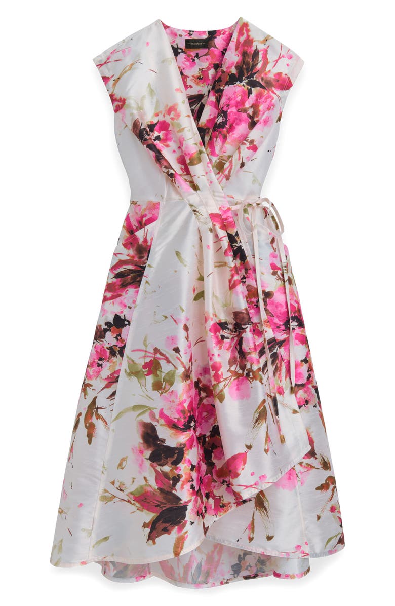 Donna Karan New York Floral Tiered Wrap Dress, Alternate, color, 