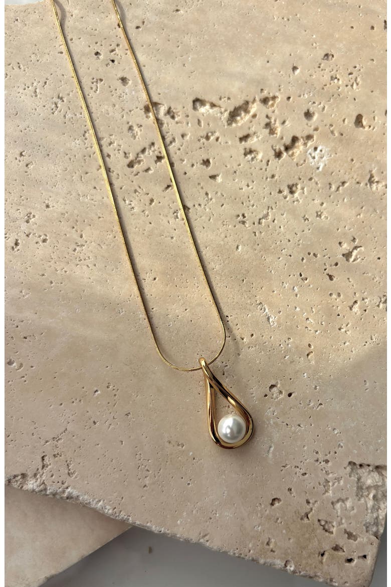 Faux Pearl Pendant Necklace, Alternate, color, WHITE