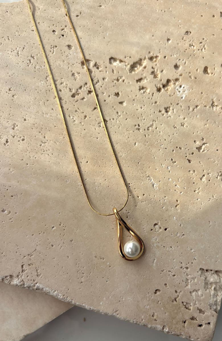 Adornia Faux Pearl Pendant Necklace, Alternate, color, White