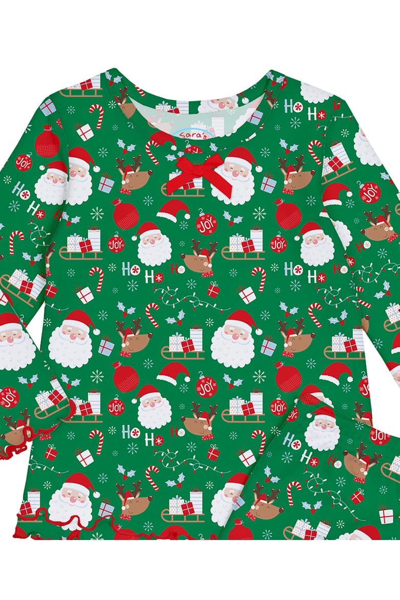 Loose Fit Ruffle PJ Set, Alternate, color, Hohoho Santa