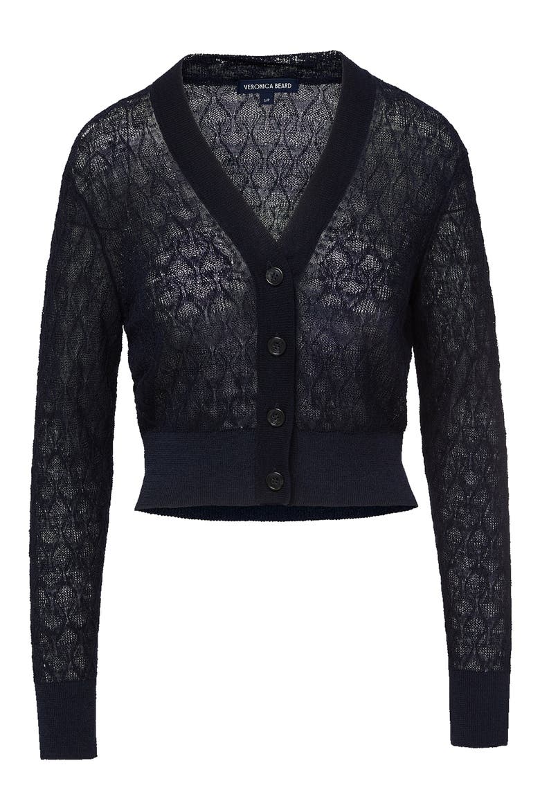 Ingraham Semi Sheer Cardigan, Alternate, color, NAVY