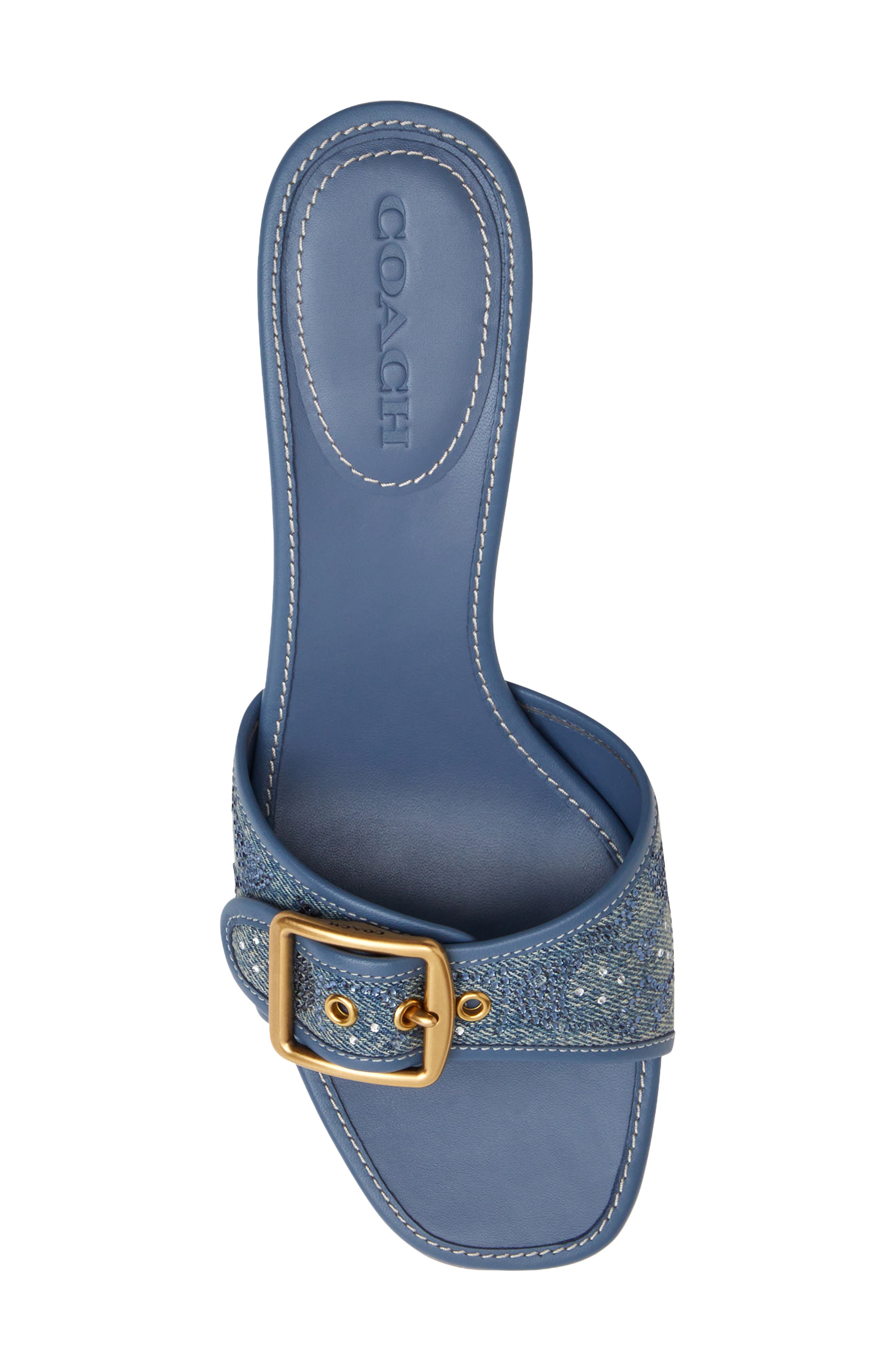 COACH Margot Crystal Sandal, Alternate, color, Denim.